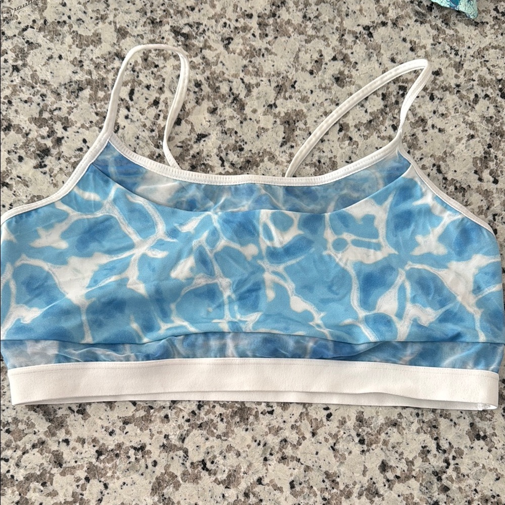 Victoria’s Secret Blue and White Water Pattern Sports Bra
